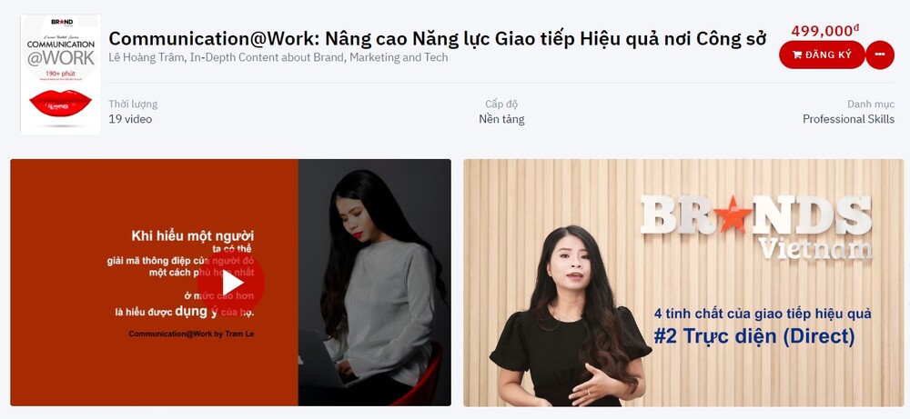 Khóa học Communication@Work: Nâng cao Năng lực Giao tiếp Hiệu quả nơi Công sở - Giảng viên Lê Hoàng Trâm